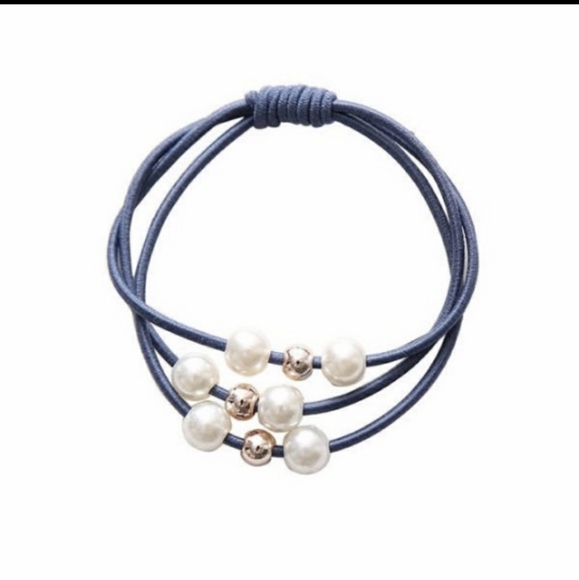 Beaded hair elastic set of 5 colors - Picture 4 of 7